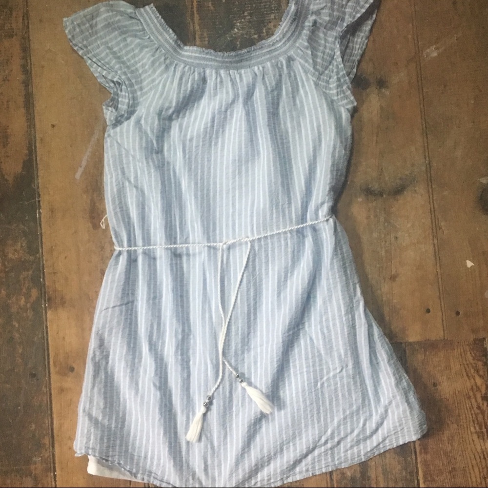 Blue + White Off Shoulder Dress // NWOT